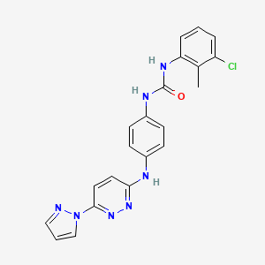 molecular formula C21H18ClN7O B5492401 N-(3-chloro-2-methylphenyl)-N'-(4-{[6-(1H-pyrazol-1-yl)-3-pyridazinyl]amino}phenyl)urea 