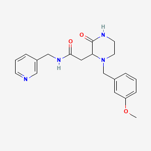molecular formula C20H24N4O3 B5492406 2-[1-(3-methoxybenzyl)-3-oxo-2-piperazinyl]-N-(3-pyridinylmethyl)acetamide 