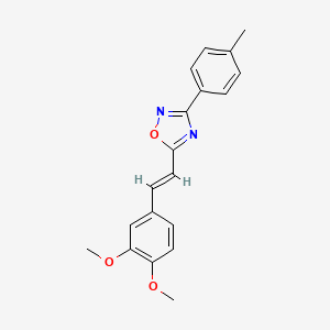molecular formula C19H18N2O3 B5492414 5-[2-(3,4-dimethoxyphenyl)vinyl]-3-(4-methylphenyl)-1,2,4-oxadiazole 