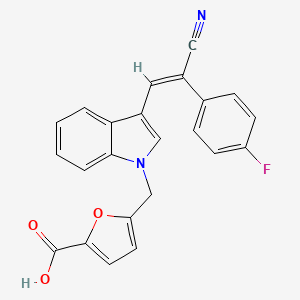 molecular formula C23H15FN2O3 B5492415 5-({3-[2-cyano-2-(4-fluorophenyl)vinyl]-1H-indol-1-yl}methyl)-2-furoic acid 