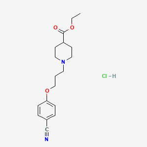 molecular formula C18H25ClN2O3 B5492428 ethyl 1-[3-(4-cyanophenoxy)propyl]-4-piperidinecarboxylate hydrochloride CAS No. 1052525-09-3