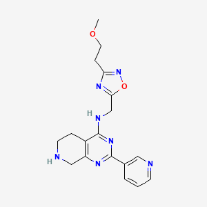 molecular formula C18H21N7O2 B5492446 N-{[3-(2-methoxyethyl)-1,2,4-oxadiazol-5-yl]methyl}-2-pyridin-3-yl-5,6,7,8-tetrahydropyrido[3,4-d]pyrimidin-4-amine 