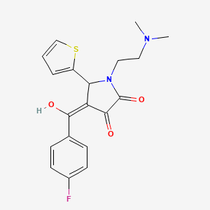 molecular formula C19H19FN2O3S B5492450 1-[2-(dimethylamino)ethyl]-4-(4-fluorobenzoyl)-3-hydroxy-5-(2-thienyl)-1,5-dihydro-2H-pyrrol-2-one 