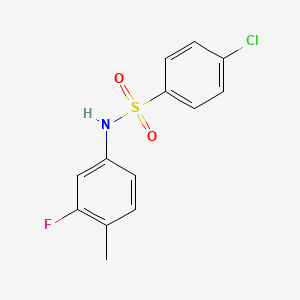 molecular formula C13H11ClFNO2S B5492495 4-chloro-N-(3-fluoro-4-methylphenyl)benzenesulfonamide 