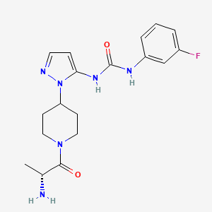 molecular formula C18H23FN6O2 B5492506 N-[1-(1-D-alanyl-4-piperidinyl)-1H-pyrazol-5-yl]-N'-(3-fluorophenyl)urea hydrochloride 