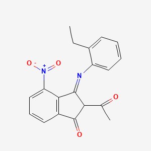 molecular formula C19H16N2O4 B5492509 2-acetyl-3-[(2-ethylphenyl)imino]-4-nitro-1-indanone 