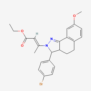 ethyl 3-[3-(4-bromophenyl)-8-methoxy-3,3a,4,5-tetrahydro-2H-benzo[g]indazol-2-yl]-2-butenoate