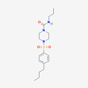 molecular formula C18H29N3O3S B5492544 4-[(4-butylphenyl)sulfonyl]-N-propyl-1-piperazinecarboxamide 