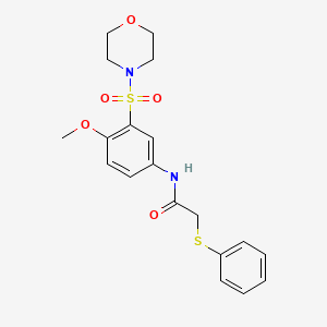 molecular formula C19H22N2O5S2 B5492548 N-[4-methoxy-3-(4-morpholinylsulfonyl)phenyl]-2-(phenylthio)acetamide 