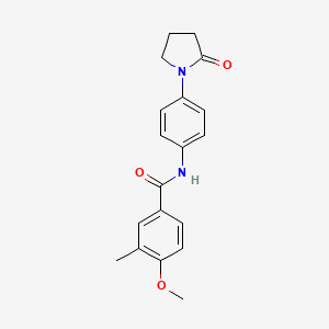 molecular formula C19H20N2O3 B5492555 4-methoxy-3-methyl-N-[4-(2-oxo-1-pyrrolidinyl)phenyl]benzamide 