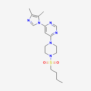 molecular formula C17H26N6O2S B5492562 4-[4-(butylsulfonyl)-1-piperazinyl]-6-(4,5-dimethyl-1H-imidazol-1-yl)pyrimidine 