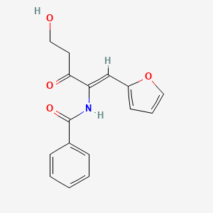 molecular formula C16H15NO4 B5492602 N-[2-(2-furyl)-1-(3-hydroxypropanoyl)vinyl]benzamide 