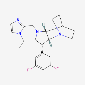 molecular formula C21H26F2N4 B5492606 (3R*,3aR*,7aR*)-3-(3,5-difluorophenyl)-1-[(1-ethyl-1H-imidazol-2-yl)methyl]octahydro-4,7-ethanopyrrolo[3,2-b]pyridine 