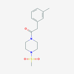 molecular formula C14H20N2O3S B5492610 1-[(3-methylphenyl)acetyl]-4-(methylsulfonyl)piperazine 