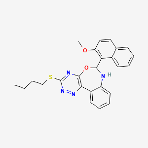 molecular formula C25H24N4O2S B5492622 3-(butylthio)-6-(2-methoxy-1-naphthyl)-6,7-dihydro[1,2,4]triazino[5,6-d][3,1]benzoxazepine 
