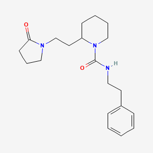 molecular formula C20H29N3O2 B5492632 2-[2-(2-oxo-1-pyrrolidinyl)ethyl]-N-(2-phenylethyl)-1-piperidinecarboxamide 