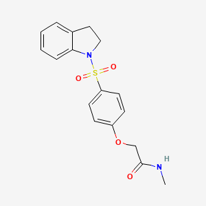 molecular formula C17H18N2O4S B5492647 2-[4-(2,3-dihydro-1H-indol-1-ylsulfonyl)phenoxy]-N-methylacetamide 