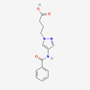 molecular formula C14H15N3O3 B5492685 4-[4-(benzoylamino)-1H-pyrazol-1-yl]butanoic acid 