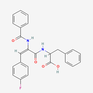 molecular formula C25H21FN2O4 B5492745 N-[2-(benzoylamino)-3-(4-fluorophenyl)acryloyl]phenylalanine 