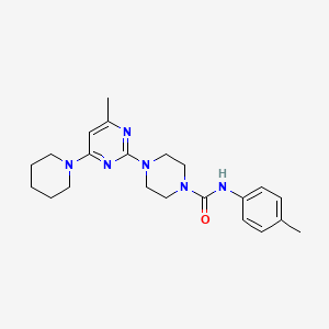 molecular formula C22H30N6O B5492757 N-(4-methylphenyl)-4-[4-methyl-6-(1-piperidinyl)-2-pyrimidinyl]-1-piperazinecarboxamide 