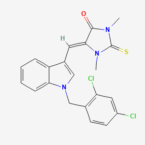 5-{[1-(2,4-dichlorobenzyl)-1H-indol-3-yl]methylene}-1,3-dimethyl-2-thioxo-4-imidazolidinone