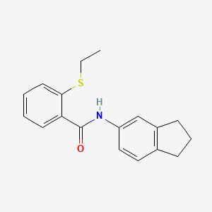 molecular formula C18H19NOS B5492770 N-(2,3-dihydro-1H-inden-5-yl)-2-(ethylthio)benzamide 