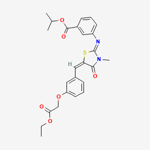 molecular formula C25H26N2O6S B5492796 isopropyl 3-({5-[3-(2-ethoxy-2-oxoethoxy)benzylidene]-3-methyl-4-oxo-1,3-thiazolidin-2-ylidene}amino)benzoate 