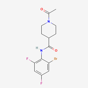 molecular formula C14H15BrF2N2O2 B5492798 1-acetyl-N-(2-bromo-4,6-difluorophenyl)-4-piperidinecarboxamide 