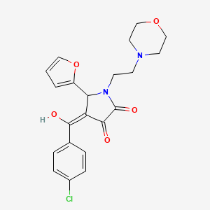 molecular formula C21H21ClN2O5 B5492801 4-(4-chlorobenzoyl)-5-(2-furyl)-3-hydroxy-1-[2-(4-morpholinyl)ethyl]-1,5-dihydro-2H-pyrrol-2-one 