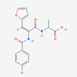 molecular formula C17H15BrN2O5 B5492809 N-[2-[(4-bromobenzoyl)amino]-3-(2-furyl)acryloyl]alanine 