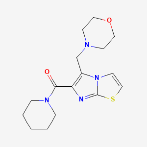 molecular formula C16H22N4O2S B5492829 5-(morpholin-4-ylmethyl)-6-(piperidin-1-ylcarbonyl)imidazo[2,1-b][1,3]thiazole 