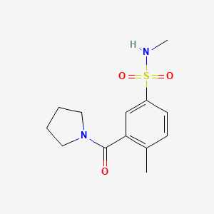 molecular formula C13H18N2O3S B5492839 N,4-dimethyl-3-(pyrrolidin-1-ylcarbonyl)benzenesulfonamide 
