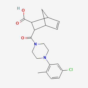 molecular formula C20H23ClN2O3 B5492846 3-{[4-(5-chloro-2-methylphenyl)-1-piperazinyl]carbonyl}bicyclo[2.2.1]hept-5-ene-2-carboxylic acid 