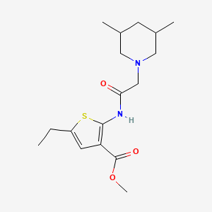 molecular formula C17H26N2O3S B5492851 methyl 2-{[(3,5-dimethyl-1-piperidinyl)acetyl]amino}-5-ethyl-3-thiophenecarboxylate 
