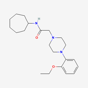 molecular formula C21H33N3O2 B5492852 N-cycloheptyl-2-[4-(2-ethoxyphenyl)-1-piperazinyl]acetamide 