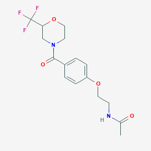 molecular formula C16H19F3N2O4 B5492876 N-[2-(4-{[2-(trifluoromethyl)morpholin-4-yl]carbonyl}phenoxy)ethyl]acetamide 