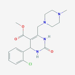 molecular formula C18H23ClN4O3 B5492895 methyl 4-(2-chlorophenyl)-6-[(4-methyl-1-piperazinyl)methyl]-2-oxo-1,2,3,4-tetrahydro-5-pyrimidinecarboxylate 