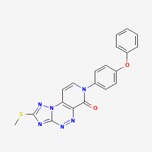molecular formula C20H14N6O2S B5492906 2-(methylthio)-7-(4-phenoxyphenyl)pyrido[4,3-e][1,2,4]triazolo[5,1-c][1,2,4]triazin-6(7H)-one 