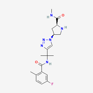 molecular formula C19H25FN6O2 B5492910 (4S)-4-(4-{1-[(5-fluoro-2-methylbenzoyl)amino]-1-methylethyl}-1H-1,2,3-triazol-1-yl)-N-methyl-L-prolinamide hydrochloride 