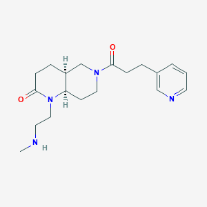 molecular formula C19H28N4O2 B5492931 rel-(4aS,8aR)-1-[2-(methylamino)ethyl]-6-[3-(3-pyridinyl)propanoyl]octahydro-1,6-naphthyridin-2(1H)-one dihydrochloride 