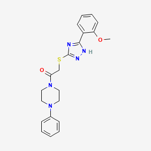 molecular formula C21H23N5O2S B5492944 1-({[5-(2-methoxyphenyl)-4H-1,2,4-triazol-3-yl]thio}acetyl)-4-phenylpiperazine 