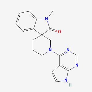 molecular formula C19H19N5O B5492946 1-methyl-1'-(7H-pyrrolo[2,3-d]pyrimidin-4-yl)spiro[indole-3,3'-piperidin]-2(1H)-one 