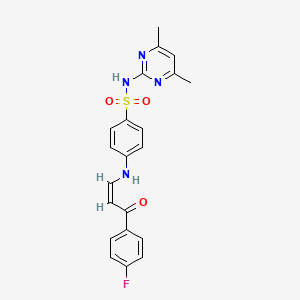 molecular formula C21H19FN4O3S B5492951 N-(4,6-dimethyl-2-pyrimidinyl)-4-{[3-(4-fluorophenyl)-3-oxo-1-propen-1-yl]amino}benzenesulfonamide 