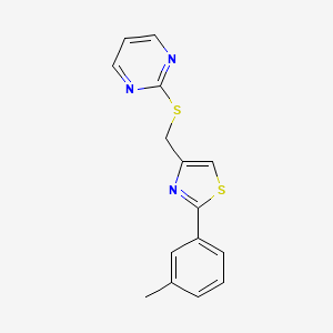 molecular formula C15H13N3S2 B5492968 2-({[2-(3-methylphenyl)-1,3-thiazol-4-yl]methyl}thio)pyrimidine 