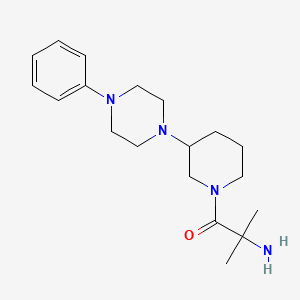 molecular formula C19H30N4O B5492974 {1,1-dimethyl-2-oxo-2-[3-(4-phenyl-1-piperazinyl)-1-piperidinyl]ethyl}amine dihydrochloride 