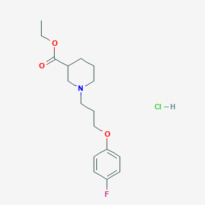 molecular formula C17H25ClFNO3 B5492983 ethyl 1-[3-(4-fluorophenoxy)propyl]-3-piperidinecarboxylate hydrochloride 