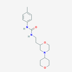 molecular formula C19H29N3O3 B5492990 N-(4-methylphenyl)-N'-{2-[4-(tetrahydro-2H-pyran-4-yl)morpholin-2-yl]ethyl}urea 