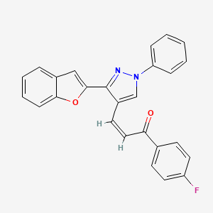 molecular formula C26H17FN2O2 B5493003 3-[3-(1-benzofuran-2-yl)-1-phenyl-1H-pyrazol-4-yl]-1-(4-fluorophenyl)-2-propen-1-one 