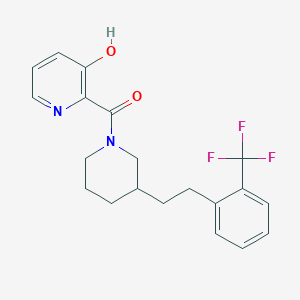 molecular formula C20H21F3N2O2 B5493006 2-[(3-{2-[2-(trifluoromethyl)phenyl]ethyl}-1-piperidinyl)carbonyl]-3-pyridinol 