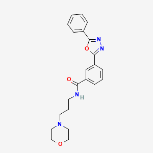 molecular formula C22H24N4O3 B5493015 N-[3-(4-morpholinyl)propyl]-3-(5-phenyl-1,3,4-oxadiazol-2-yl)benzamide 
